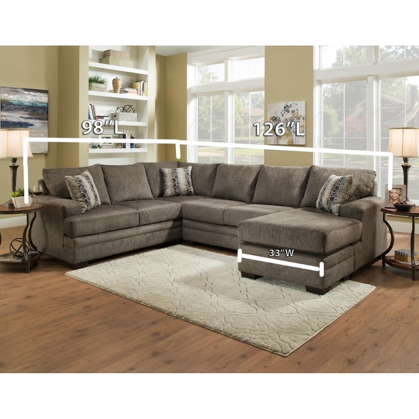 Chelsea Home Furniture Campbell Cornell Pewter Sectional