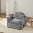 thumbnail image 4 of DEALTOPS Pet Friendly Accent Chair with Cat Hideaway, Modern Chenille Upholstered Armchair with Pillow, Gray, 4 of 7