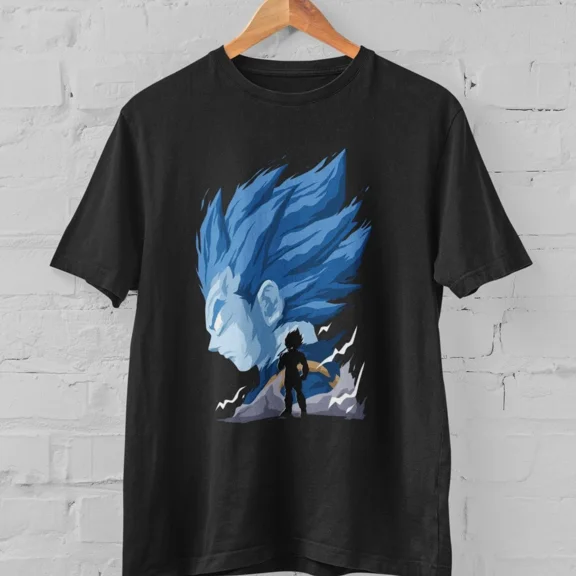 Reprint Rare Vegeta Anime Graphic T Shirt Super Saiyan Blue Warrior Power Unisex Japanese Tee