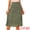 Army Green, variant on Women's Elastic Waist A-Line Floral Print Midi Skirt L Pink