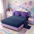thumbnail image 3 of Manfei Axolotl Amphibian Print 7-Piece Twin Bedding,3D Printed Salamander Bedding Comforter Set,Navy Blue Reversible, 3 of 7