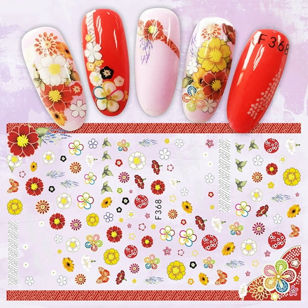Flmtop Chinese New Year Nail Art Sticker Women Manicure Decor Spring Festival Decal