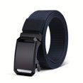 thumbnail image 3 of TNOBHG Men Work Belt Webbing Automatic Buckle Belt Adjustable Length Farmers Security Guard Waistband Holeless Outdoor Belt for Men Premium Nylon Belt, 3 of 8
