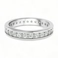 thumbnail image 2 of 925 Silver Round Diamond Eternity Band Ring, 2 of 5
