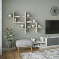 thumbnail image 2 of Ada Home Decor 3 Tier Floating Shelves for Wall Shelves, 59"3 Geometric Wall Shelf Organizer, Modern Shelf for Wall Decor, Light Mocha, 2 of 7