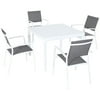 Mōd Furniture Harper 5-Piece Outdoor Dining Set with 4 Sling Arm Chairs and a 38" Square Dining Table