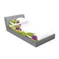 thumbnail image 2 of Ambesonne Vintage Fitted Sheet & Pillow Sham Set, Italian Latin, Twin, Violet Green, 2 of 2