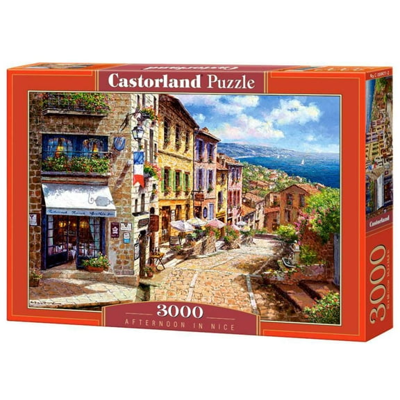 3000 Piece Jigsaw Puzzle, Afternoon in Nice, Puzzle of France, Mediterranean view, Adult Puzzles, Castorland C-300471-2
