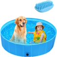 thumbnail image 1 of Piscina Perros y Gatos Bañera Plegable, Piscina para Niños,PVC Antideslizante y Resistente al Desgaste, Adecuado para Interior Exterior al Aire Libre, Color Azul (80 x 80 x 20cm) esquí esquí Gafas de esquí, 1 of 5