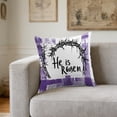 thumbnail image 6 of NWOKYZGH 1Pc Easter Throw Pillow Covers 17 x 17 Inch, He is Risen Spring Farmhouse Holiday Purple Cushion Case for Home Sofa Couch Decoration, 6 of 6