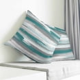thumbnail image 3 of Blue Gray Stripes Pillow Covers 16x16 Inch Decorative Throw Pillow Cover, Watercolor Modern Abstract Minimalist Sofa Pillowcases Accent Cushion Case Home Decor Bedroom Living Room, 3 of 6