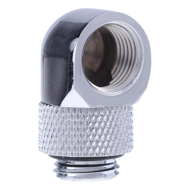 Conector de tubo de agua giratorio de 90 grados de rosca doble interior exterior G1/4 plata Ehuebsd Para estrenar