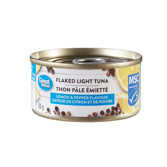 Great Value Flaked Light Tuna, Lemon & Pepper Flavour