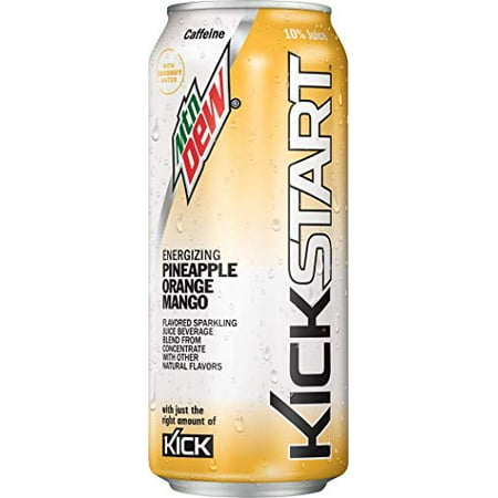 Mountain Dew Kickstart  Pineapple Orange Mango  16 Fl Oz (12 Count)((Best By /12/20/24))