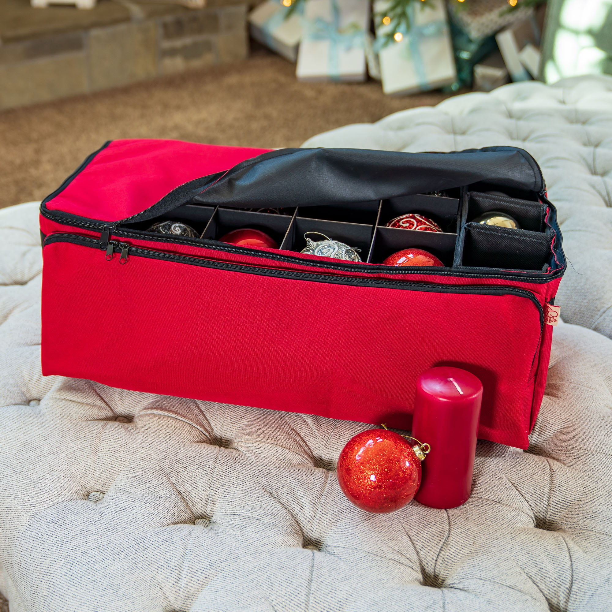 Three Tray Ornament Storage Bag w/ Side Pockets - Thumbnail 3