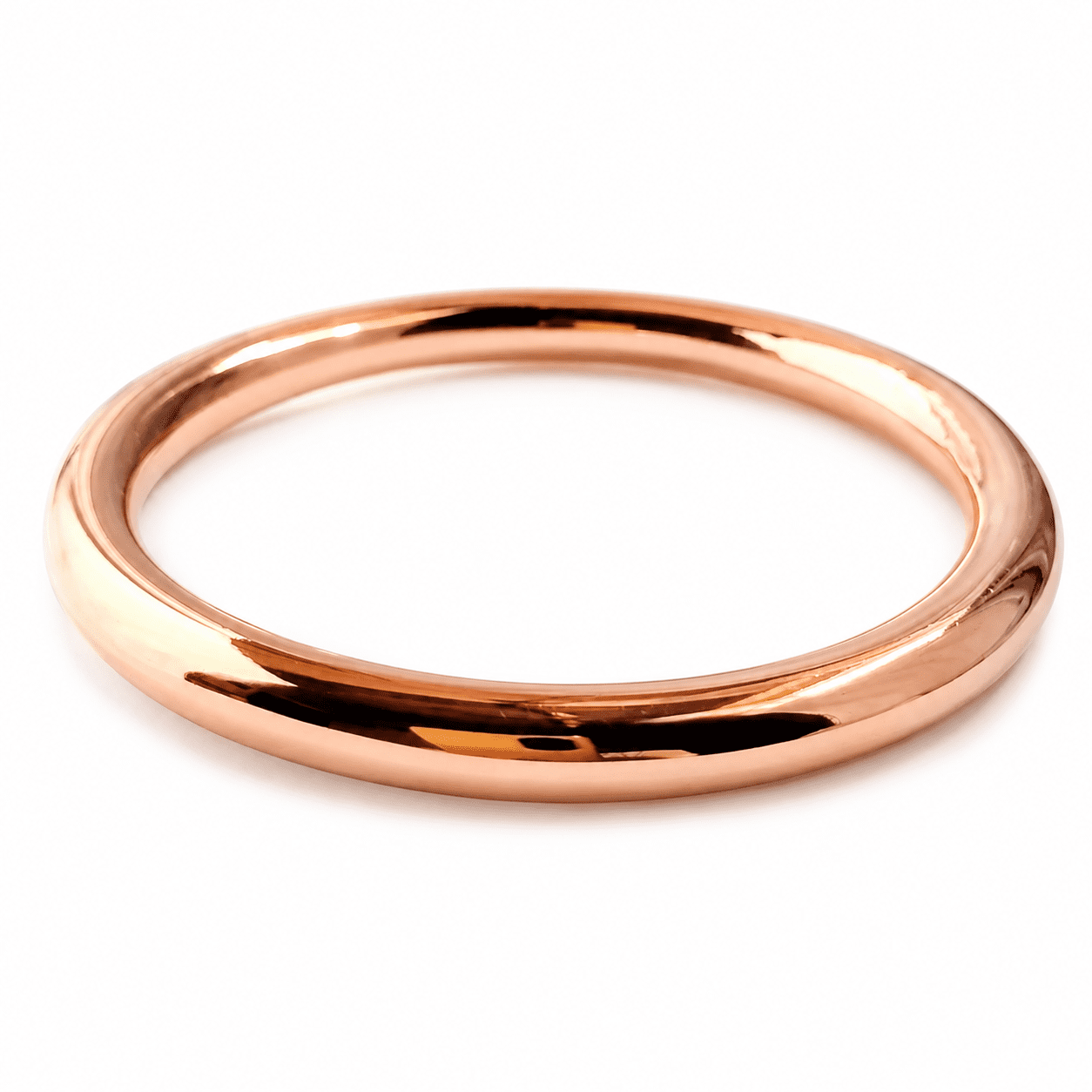 Solid Pure Copper Bangle for Women, Classic Polished Bracelet, Everyday Wear Jewelry