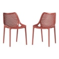 thumbnail image 2 of WestinTrends Playa Outdoor Stackable Modern Plastic Dining Chairs (Set of 2), Red, 2 of 13