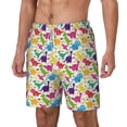thumbnail image 2 of Balery Colorful Dinosaurs Mens Swim Trunks Swim Shorts for Men Quick Dry Inseam Beach Shorts with Compression Liner Pocket-X-Large, 2 of 9