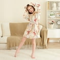 thumbnail image 3 of FORMRS Niños Bathrobe Unisex Hooded Robe Soft Plush Pajamas Sleepwear, Size 2-3T, Orange Starfish, 3 of 7