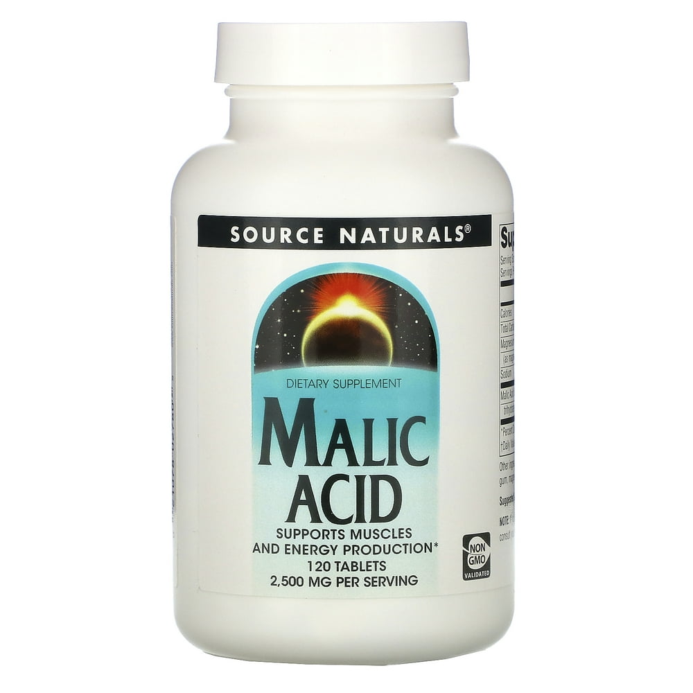 Source Naturals Malic Acid, 2,500 mg , 120 Tablets