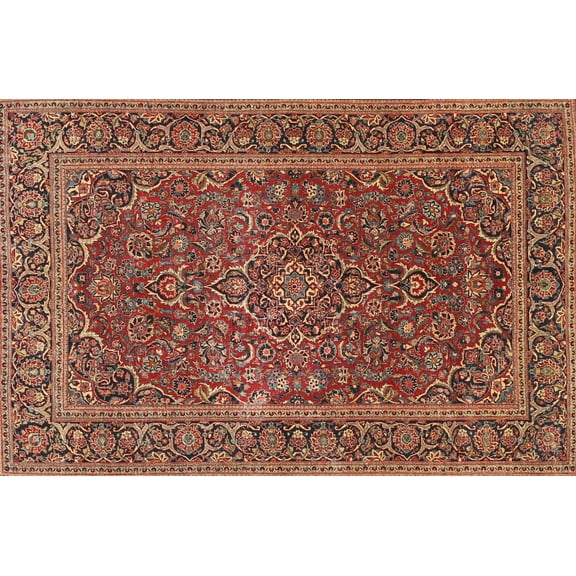 Ahgly Company Machine Washable Indoor Rectangle Traditional Tomato Red Area Rugs, 5' x 7'