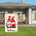 thumbnail image 3 of AMHNF Love Gnomes Valentine Heart Welcome Burlap Linen Garden Flag For Home Outdoor Garden Yard Decor 12x18 Inch, 3 of 5