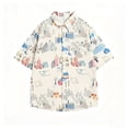 thumbnail image 4 of Yaoyar Men's Vibrant Hawaiian Print Short Sleeve Camp Collar Shirt Breathable Lightweight Summer Vacation Tee, 4 of 5