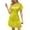 #4-Yellow, variant on Womens Summer Dress Under $10 Short Sleeve Summer Fashion Smocked Waist Tiered Dress V Neck Lace Eyelet Mini Dresses Light Blue XXL