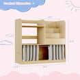thumbnail image 2 of NACHES 3-Tier Kids Bookshelf and Toy Storage Organizer, Montessori Bookshelf 4 Cube Storage Organizer, Baby Bookshelf with Curtain, Toddler Book Shelves for Nursery Playroom Kids Room, Burlywood, 2 of 9