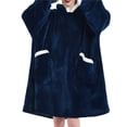 thumbnail image 2 of Wearable Blanket Hoodie for Women Fleece Hooded Blanket Sweatshirt Warm Cozy with Pocket Blue One Size, 2 of 7