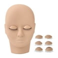 thumbnail image 2 of Lash Mannequin Head Lash Practice Kit Makeup Eyelash Extension Practice Doll Head with 3 Pairs Removable Eyelids Double Layer Lashes Replaced Eyelids Training Mannequin Head, 2 of 8