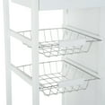 thumbnail image 2 of HomCom 28" Rolling Kitchen Trolley Serving Cart Storage, White, 2 of 10