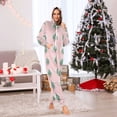 thumbnail image 2 of Adult Christmas Onesie Christmas Tree Pink Zipper One-Piece Pajamas Unisex with Pockets, 2 of 6