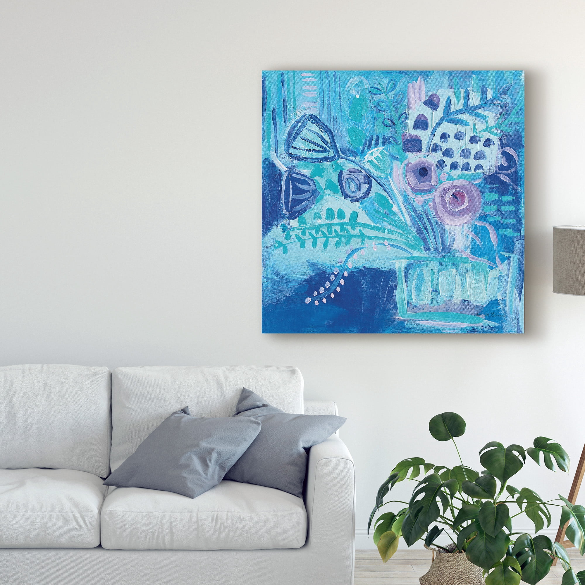 Trademark Fine Art 'Burst of Blue' Canvas Art by Farida Zaman