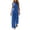Blue, variant on Women's Cotton Linen 2 Piece Outfits Set Crewneck Sleeveless Tank Top Wide Leg Pants Lounge Matching Sets