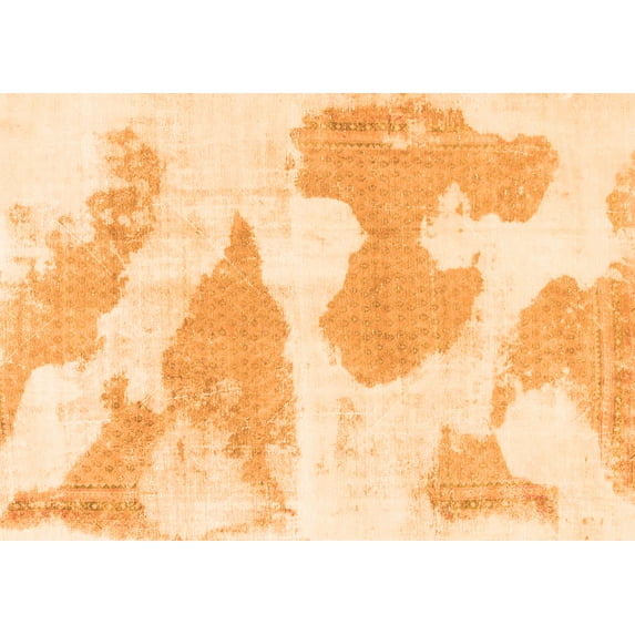 Ahgly Company Indoor Rectangle Abstract Orange Modern Area Rugs, 7' x 10'