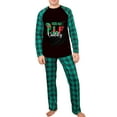 thumbnail image 2 of Elippeo Family Matching Christmas Pajamas, Letter  Elf Boot Print Long-Sleeved Round Neck Tops + Plaid Pattern Trousers Sleepwear, 2 of 10