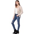 thumbnail image 3 of INSPIRE CHIC Veste en Faux Suède pour Femme à Manches Longues, devant Drapé, Vestes de Moto, 3 of 7