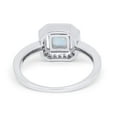 thumbnail image 7 of Halo Princess Cut Accent Ring Lab Created White Opal 925 Sterling Silver Size 7, 7 of 7