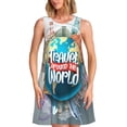 thumbnail image 1 of Disketp Travel Around The World para Vestido sin Mangas para Mujeres, Vestidos de Verano para Mujeres, Casual y Holgado para la Playa, 1 of 7