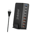 thumbnail image 2 of Cargador USB C de 240 W para teléfonos escolares, estación de carga de escritorio con 8 puertos Negro, 2 of 9