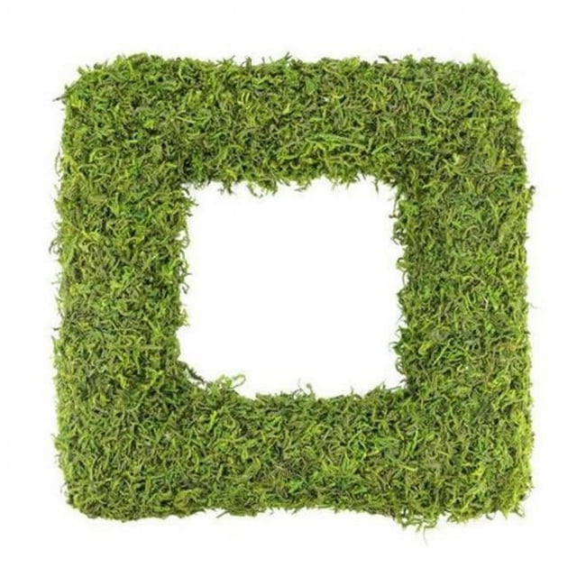 Vickerman FQ170102 15.5 in. Reindeer Moss Square Wreath - Dark Green