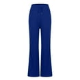 thumbnail image 5 of Olyvenn Women's High Waist Flare Leggings Bell Bottom Sweatpants Casual Bootcut Yoga Pants Elastic Waist Sports Long Pants Blue 4, 5 of 6