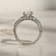 thumbnail image 3 of Women's Platinum Plated Sterling Silver 1.5ct Round CZ Vintage Wedding Engagement Ring ( Size 5 to 9 ), 3 of 10