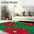 thumbnail image 2 of ODIKA 6'x9' Machine Washable Non-Slip Area Rug, Poinsettia Bloom Peel Staircase Tread Protectors High Traffic Rug with Pad, Red, 652115, 2 of 8