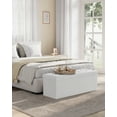 thumbnail image 3 of SONGMICS 43 Inches Folding Storage Ottoman Bench, Storage Chest, Footrest, Padded Seat, Cloud White ULSF702, 3 of 5