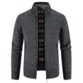 thumbnail image 5 of Suéter de otoño e invierno para hombre, abrigo con forro polar, grueso, informal, cálido, cárdigan, suéter con cuello alto, 5 of 5