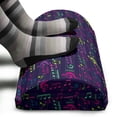 thumbnail image 3 of Music Foot Rest, Rhythmic Treble Chef and Musical Notes on Lead Sheet Crotchet Art Senses, Non-Slip Backing Ergonomic Memory Foam Leg Support for Office, Quartz and Multicolor, by Ambesonne, 3 of 5