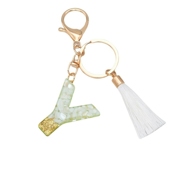Llavero Personalizado Nuevo Blanco Boquilla Carta Llavero Cristal Colgante Bolso de Moda Llavero con Colgante