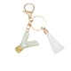 thumbnail image 2 of Llavero Llavero: Letra Tassel Blanca Nueva, Colgante de Cuarzo Gota, Bolso de Moda, 2 of 2